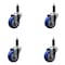 Service Caster 3.5'' Blue Poly Wheel Swivel 1'' Expanding Stem Caster Set, 4PK SCC-EX20S3514-PPUB-BLUE-1-4 - alternate 1
